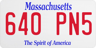 MA license plate 640PN5