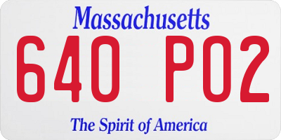 MA license plate 640PO2