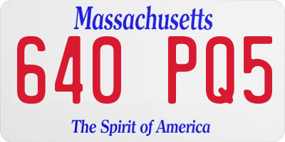 MA license plate 640PQ5
