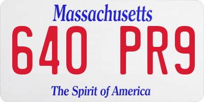 MA license plate 640PR9