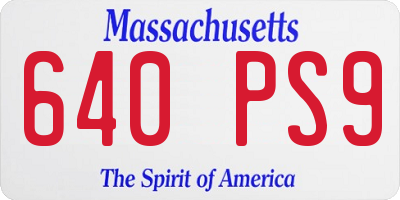 MA license plate 640PS9