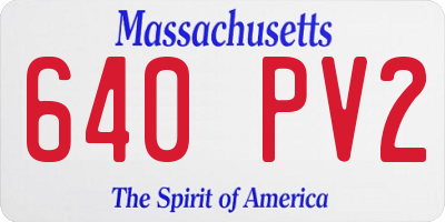 MA license plate 640PV2