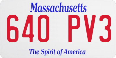 MA license plate 640PV3