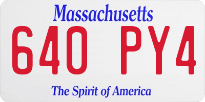 MA license plate 640PY4