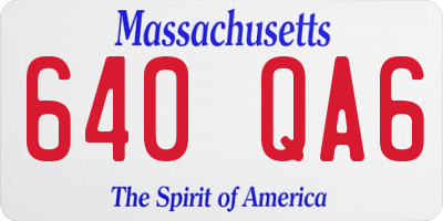 MA license plate 640QA6