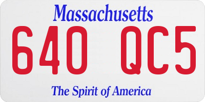 MA license plate 640QC5