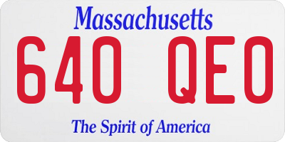 MA license plate 640QE0