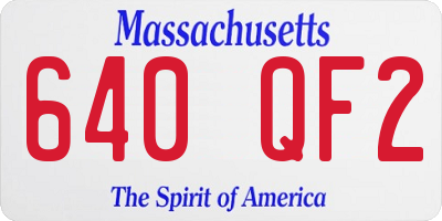 MA license plate 640QF2