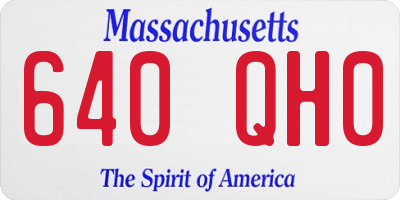 MA license plate 640QH0