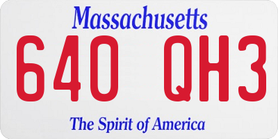 MA license plate 640QH3