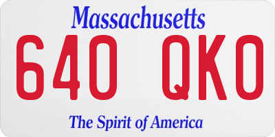 MA license plate 640QK0