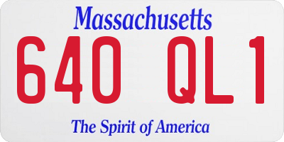 MA license plate 640QL1