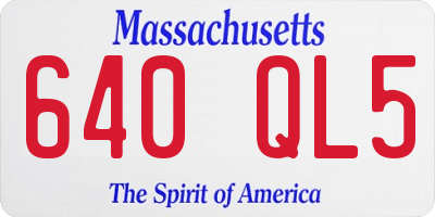 MA license plate 640QL5