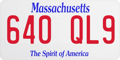 MA license plate 640QL9