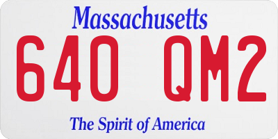MA license plate 640QM2