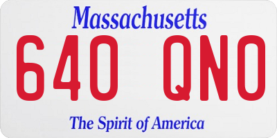 MA license plate 640QN0