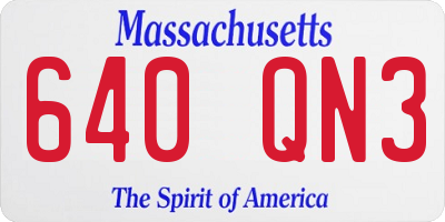 MA license plate 640QN3
