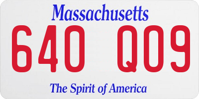 MA license plate 640QO9