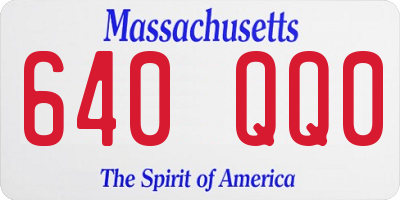 MA license plate 640QQ0