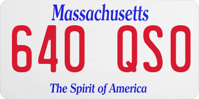 MA license plate 640QS0