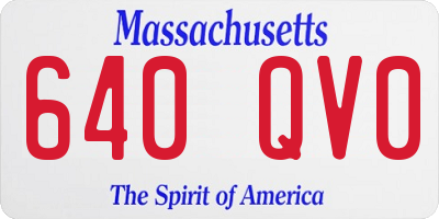MA license plate 640QV0