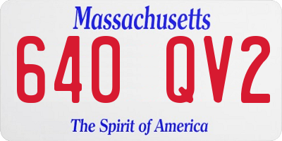 MA license plate 640QV2