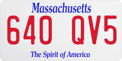 MA license plate 640QV5
