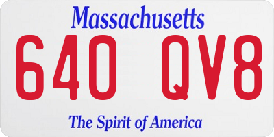 MA license plate 640QV8