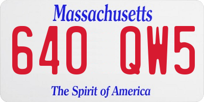MA license plate 640QW5