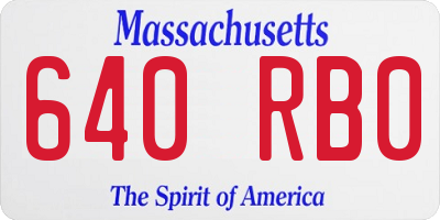 MA license plate 640RB0
