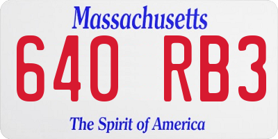 MA license plate 640RB3