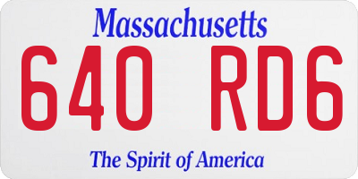 MA license plate 640RD6