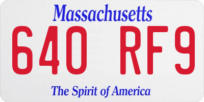 MA license plate 640RF9