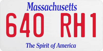 MA license plate 640RH1