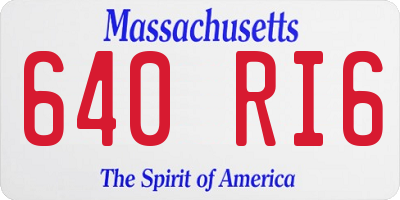MA license plate 640RI6