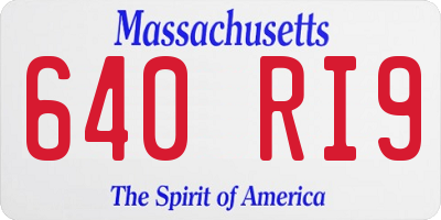 MA license plate 640RI9