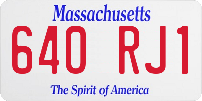 MA license plate 640RJ1