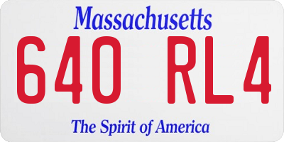 MA license plate 640RL4