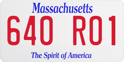 MA license plate 640RO1