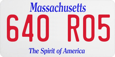 MA license plate 640RO5
