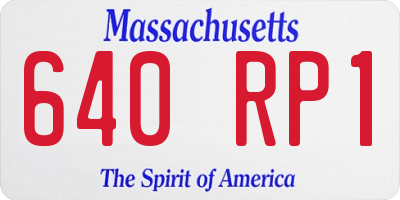 MA license plate 640RP1
