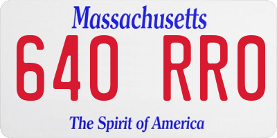 MA license plate 640RR0