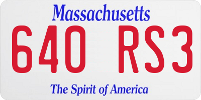 MA license plate 640RS3