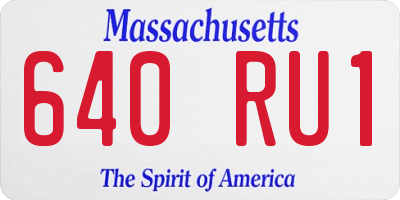 MA license plate 640RU1