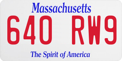 MA license plate 640RW9
