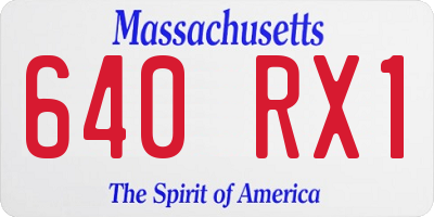 MA license plate 640RX1