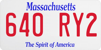 MA license plate 640RY2