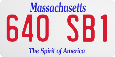 MA license plate 640SB1