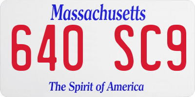 MA license plate 640SC9