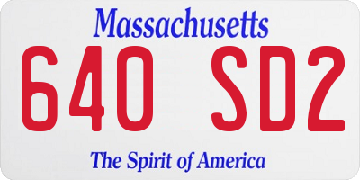 MA license plate 640SD2